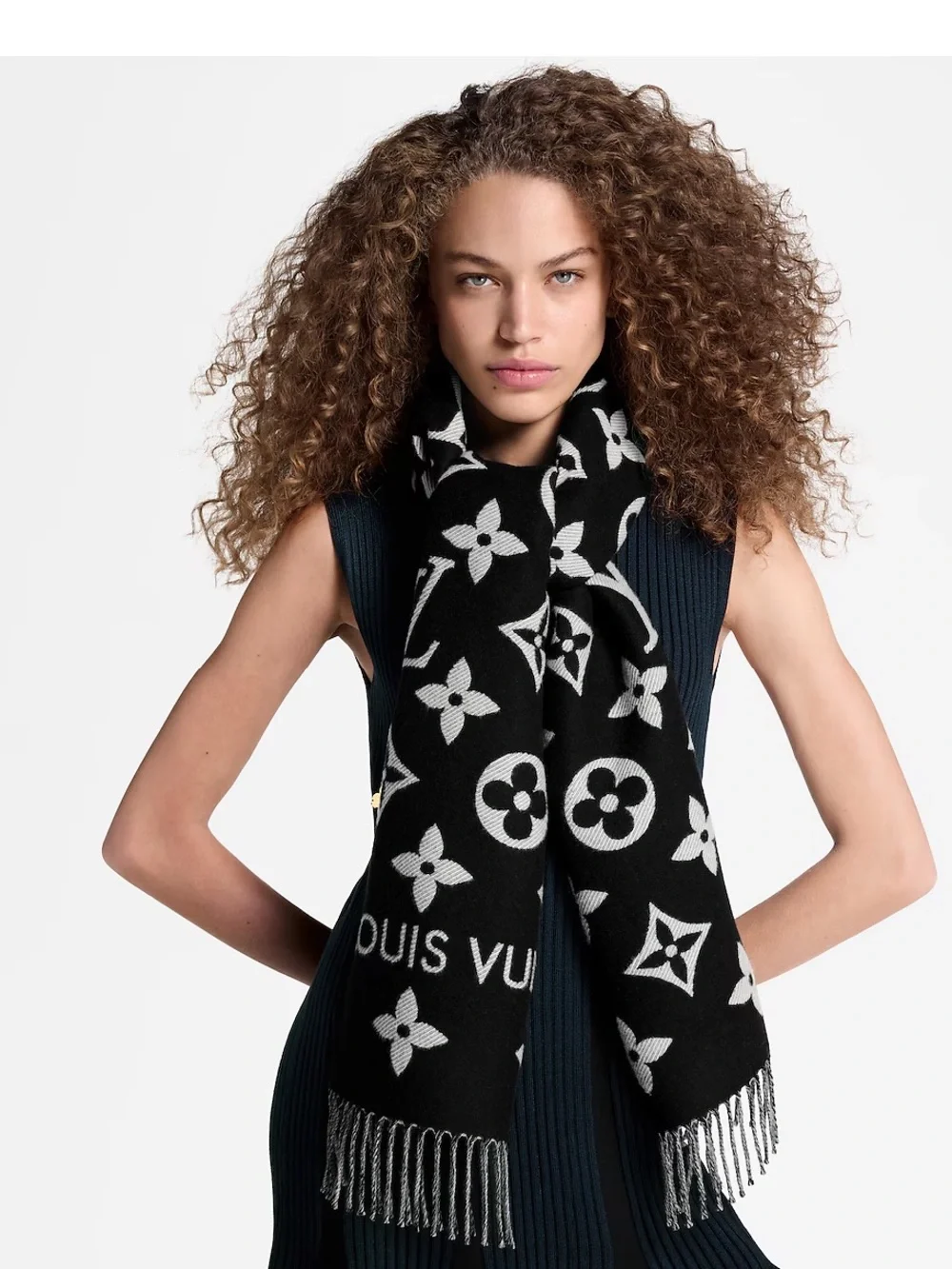 LV Essential Scarf - Louis Vuitton Black and Gray Monogram - OS - NWOT